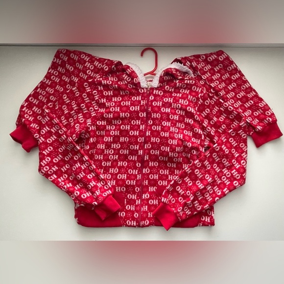 Festive Red 'Ho Ho Ho' Hooded Onesie/Jumpsuit Size Medium - Picture 5 of 7